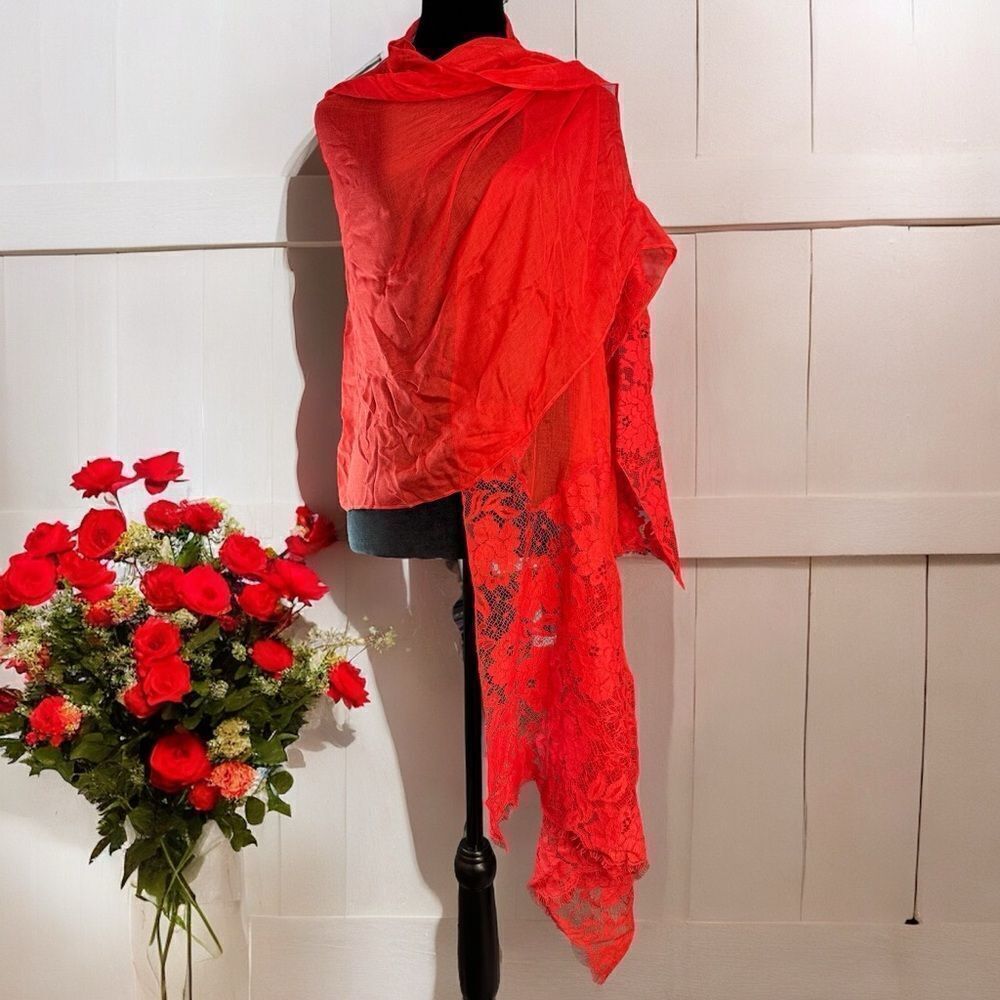 Valentino Cashmere Blend Lace Scarf